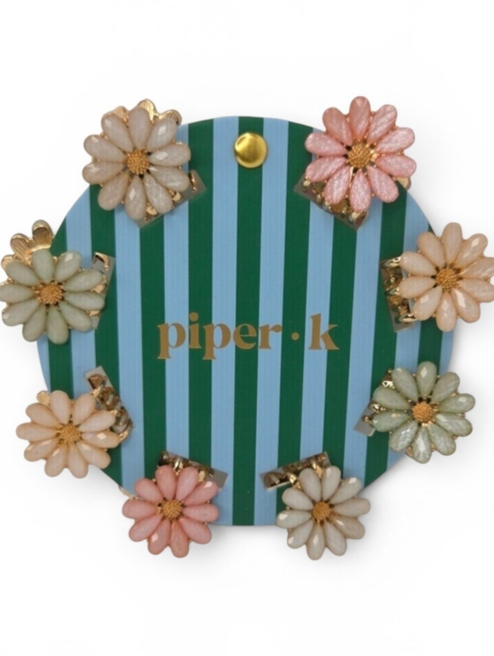 🌸▪️Piper K🔹️▪️Floral Hair Clips Set Of 8 Mini Metal